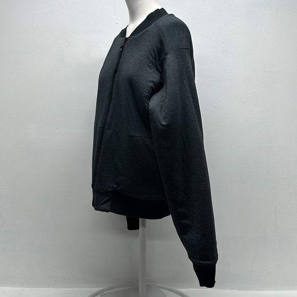 Prana Polar Escape Reversible Bomber Jacket Fleece Coat Black to Gray Size Large - Picture 9 of 9